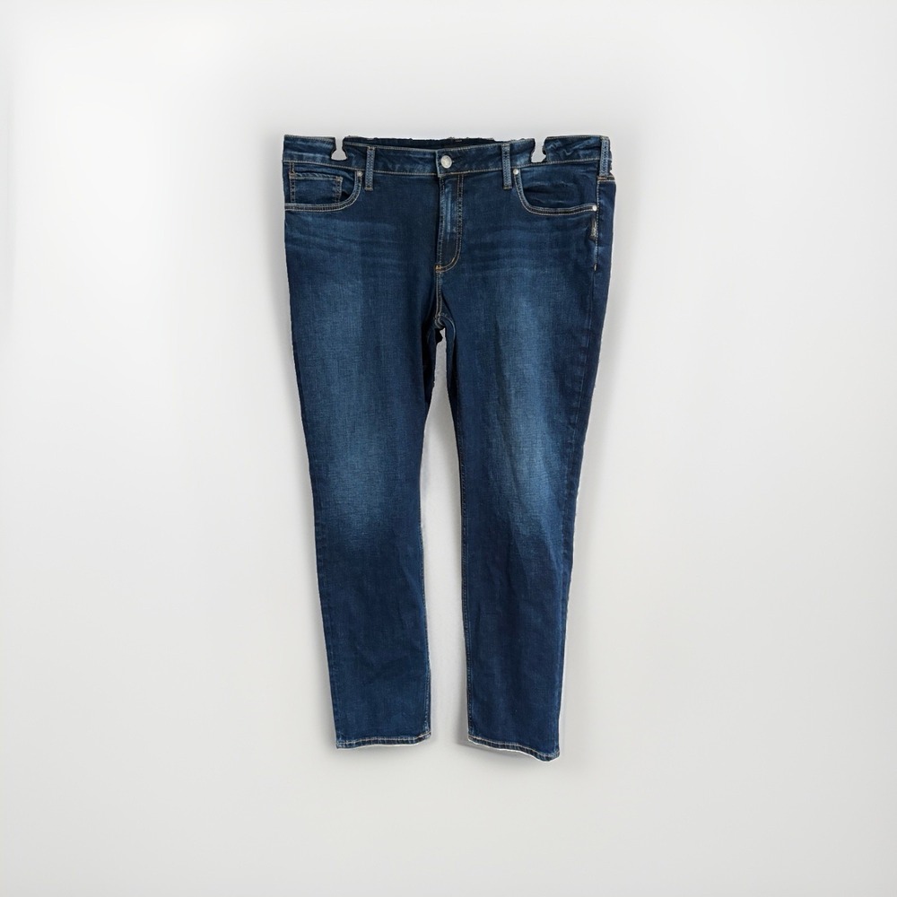 Silver Jeans Co Womens Size 20 Blue Denim Mid Rise BOYFRIEND Jeans F171